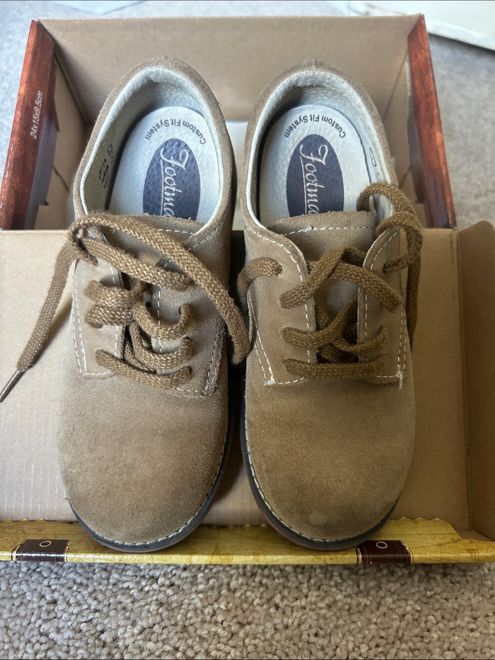 FootMates Brown Suede Lace-Up Kids Dress Shoes